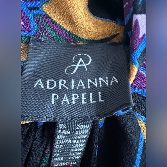 Adrianna Papell Leafy Hearts Floral Mockneck Dress Long Sleeve Plus Size 20w - Picture 5 of 8